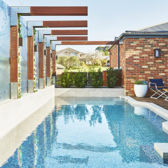 Fully tiled courtyard family pool